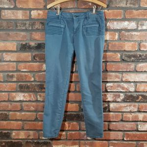 Sold- Daughters of the Liberation Teal Ankle Moto Jeans